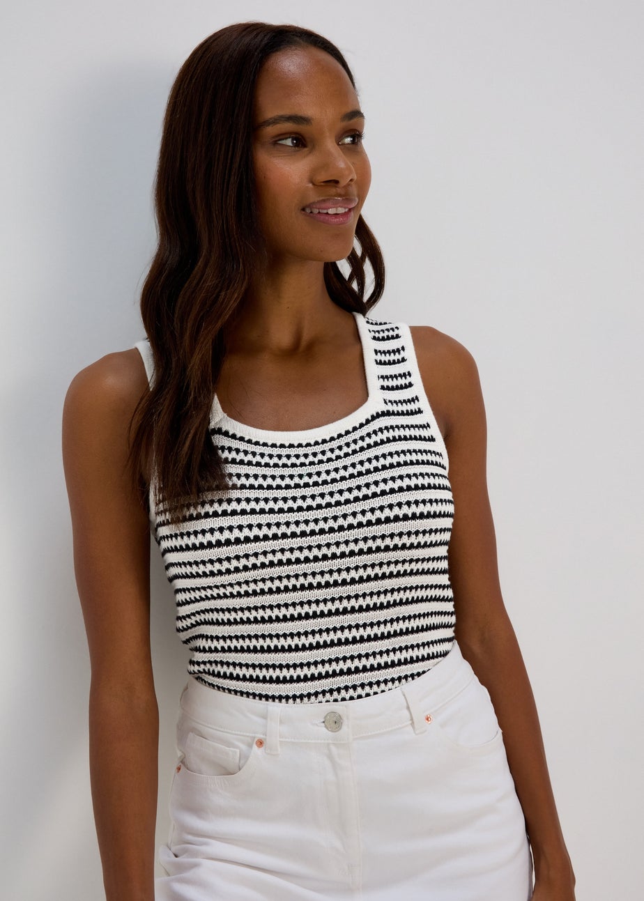 Ivory Stripe Co Ord Vest