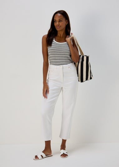 Ivory Stripe Co Ord Vest