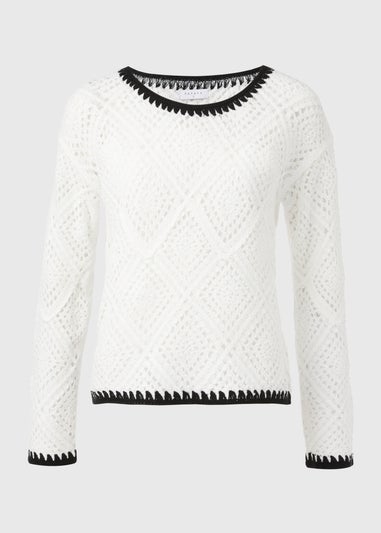 Ivory Overstitch Crotchet Jumper