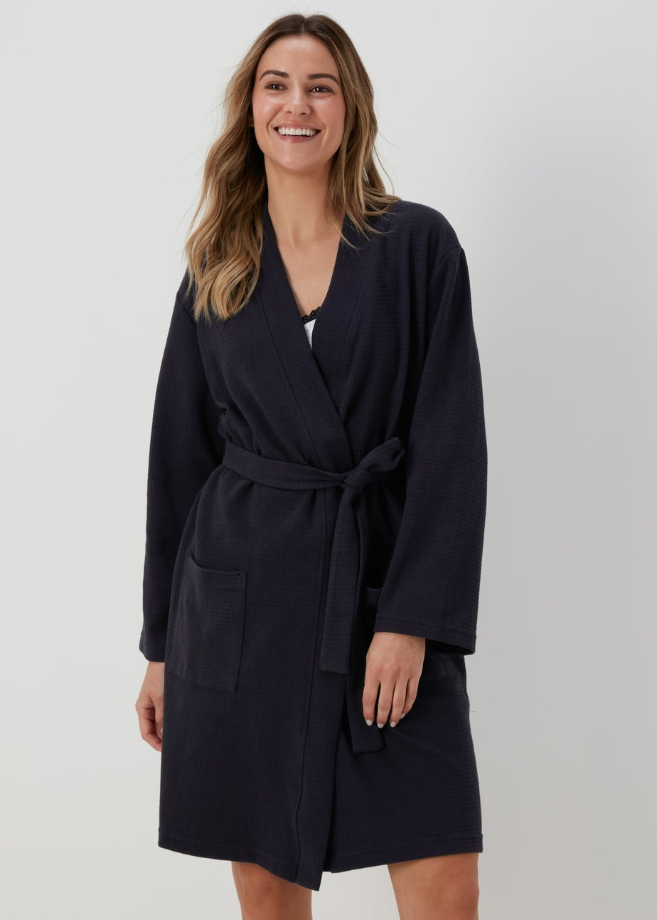 Navy Waffle Night Gown