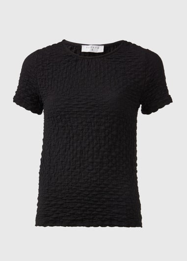 Black Short Sleeve Textured T-Shirt