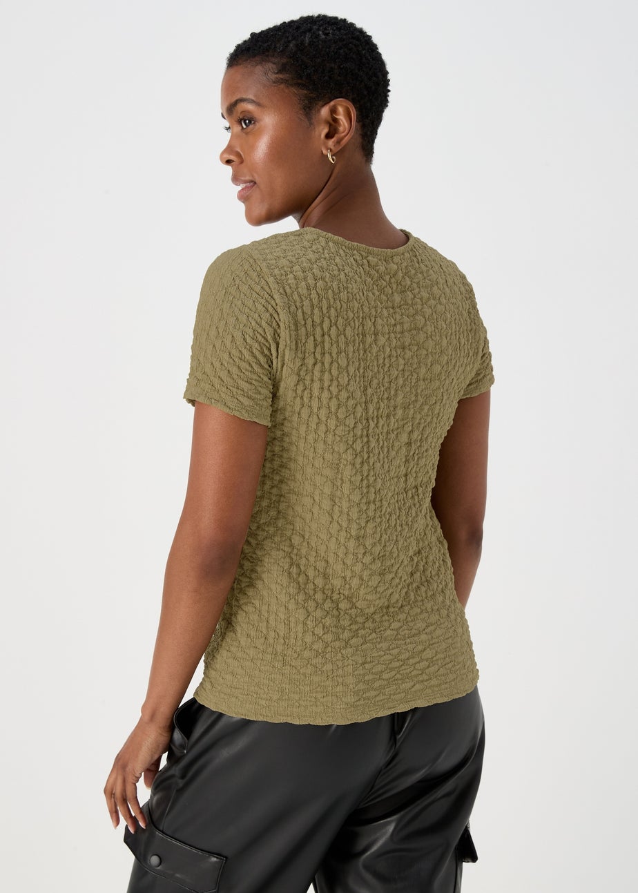 Khaki Textured T-Shirt