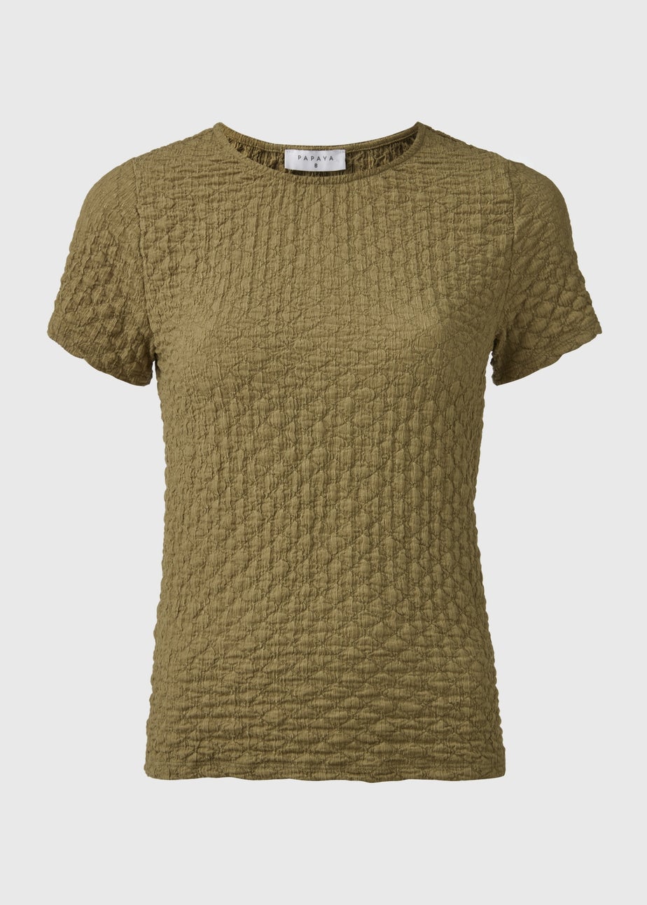 Khaki Textured T-Shirt
