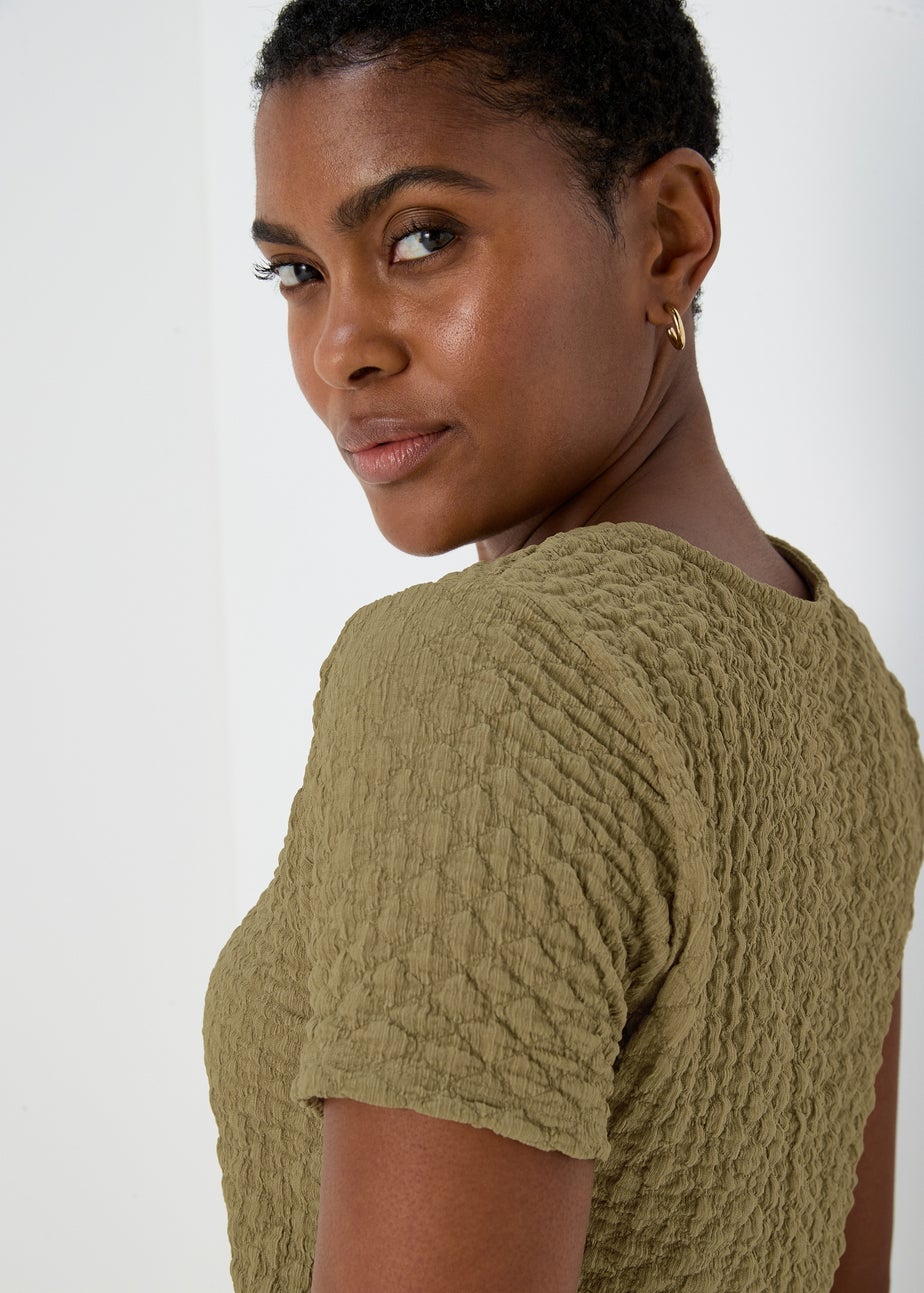 Khaki Textured T-Shirt