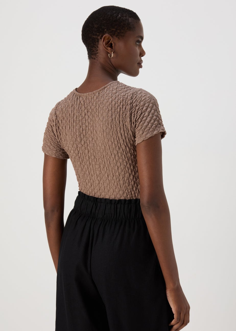 Beige Textured T-Shirt