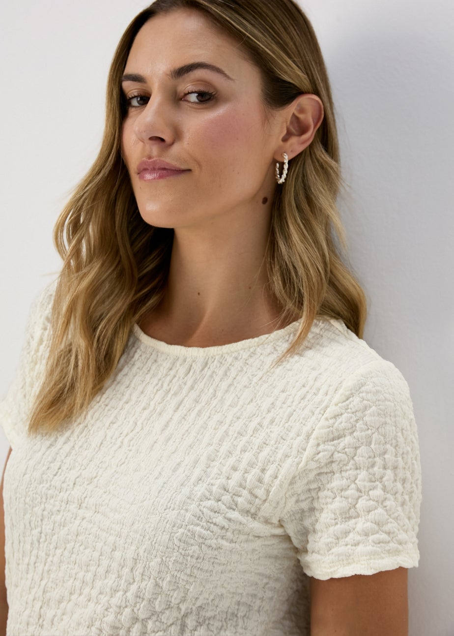 Ivory Textured T-Shirt