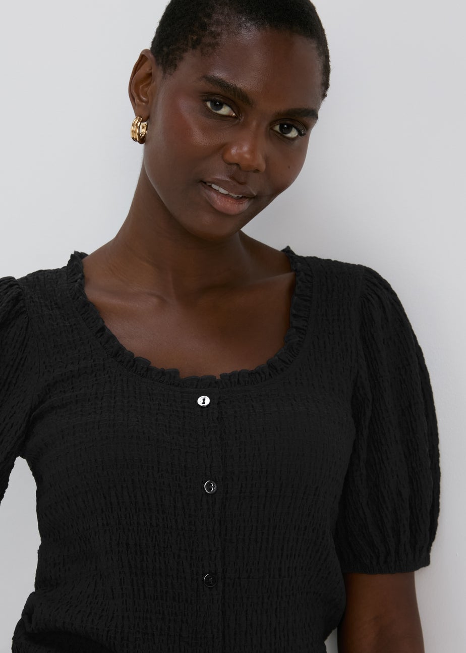 Black 3/4 Sleeve Gypsy Top