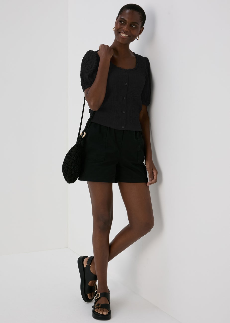 Black 3/4 Sleeve Gypsy Top