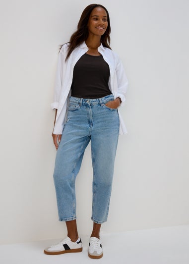 Black Ribbed Jersey Scoop Neck Vest