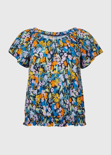 Multicolour Floral Print Gypsy Top