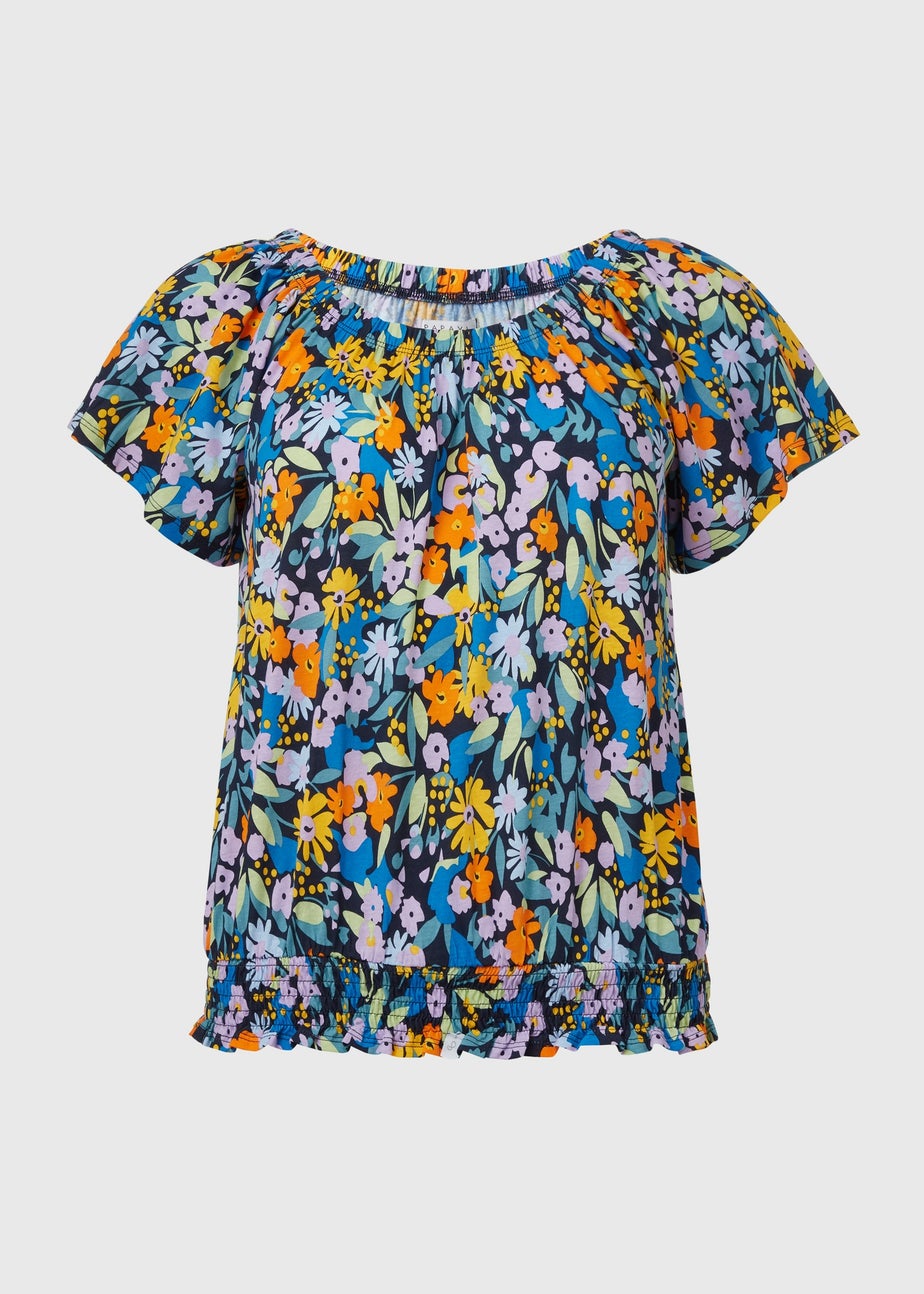 Multicolour Floral Print Gypsy Top