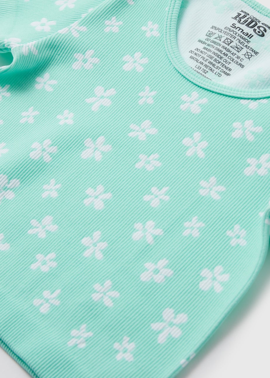 Girls Aqua Blue Seamless Top (7-15yrs)