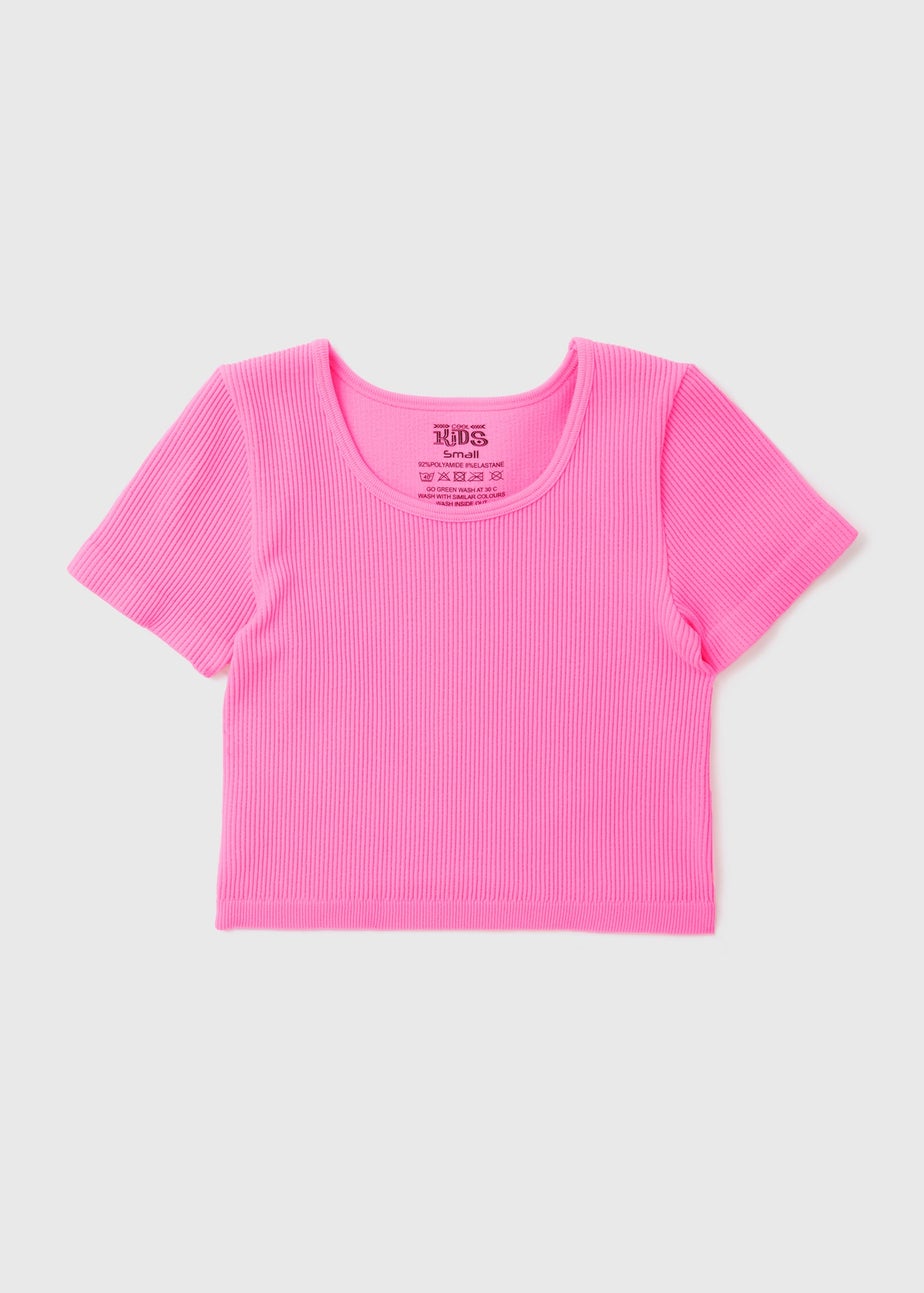 Girls Neon Pink Seamless Top (7-15yrs)