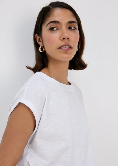 White Relaxed Plain T-Shirt