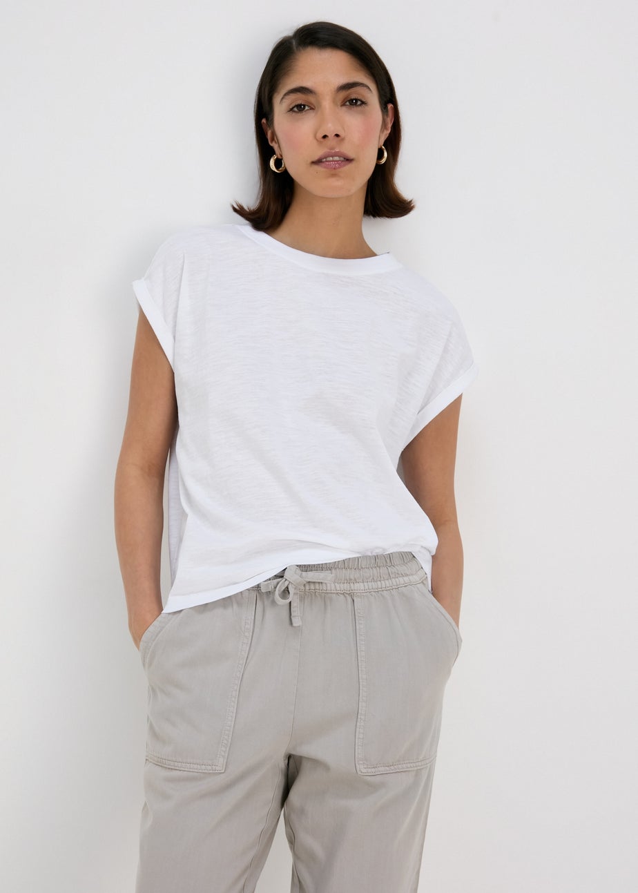 White Relaxed Plain T-Shirt
