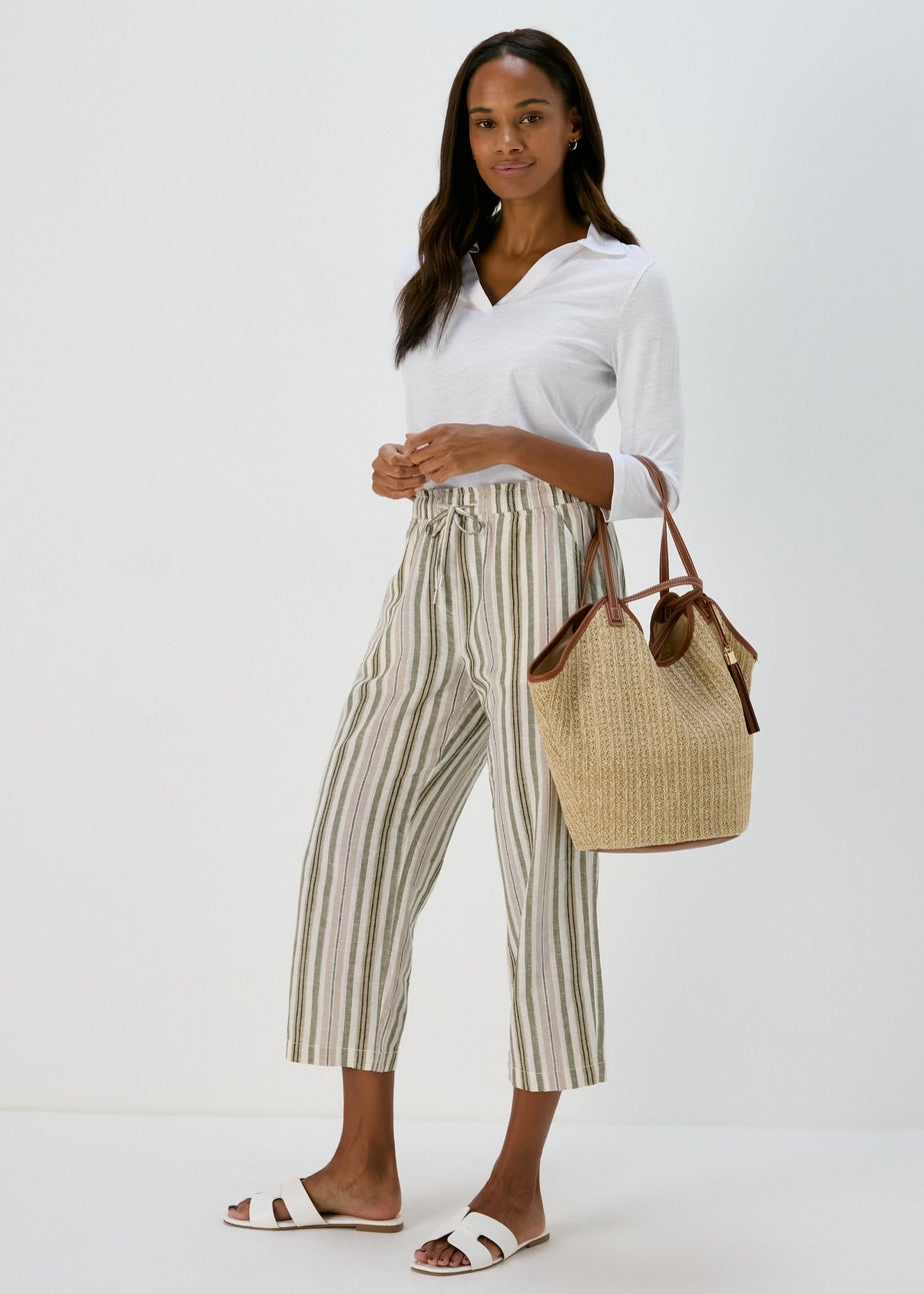 Papaya White 3/4 Sleeve Polo Top