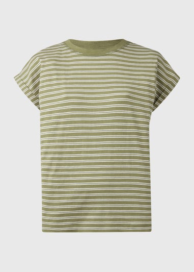 Khaki Stripe Relaxed T-Shirt