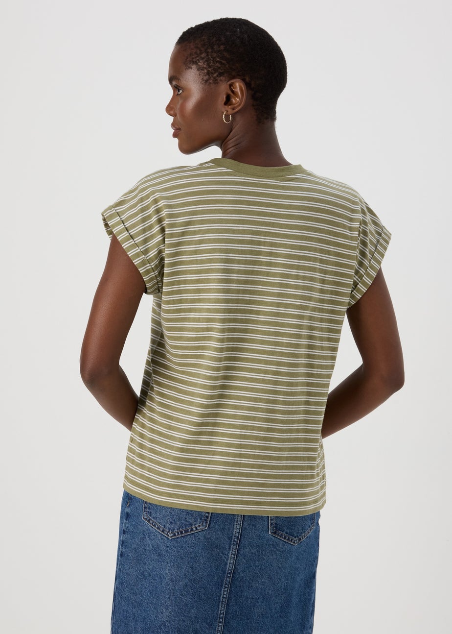 Khaki Stripe Relaxed T-Shirt