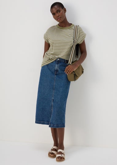 Khaki Stripe Relaxed T-Shirt