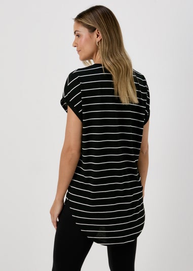 Black Stripe Longline T-Shirt