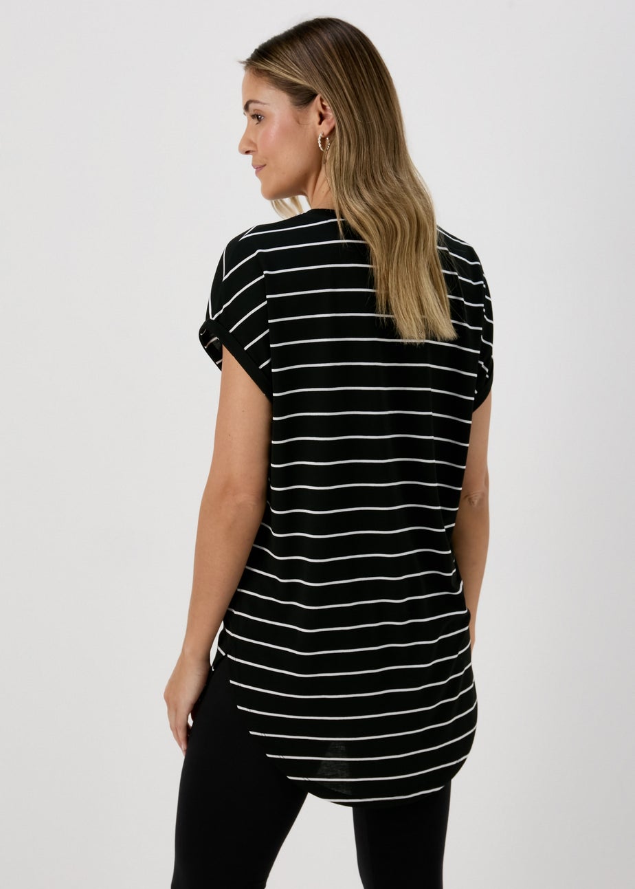 Black Stripe Longline T-Shirt