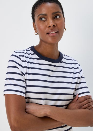 Navy & White Modern Stripe T-Shirt