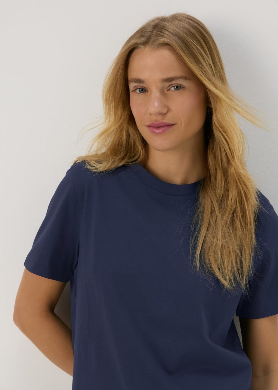 Navy Modern Plain T-Shirt