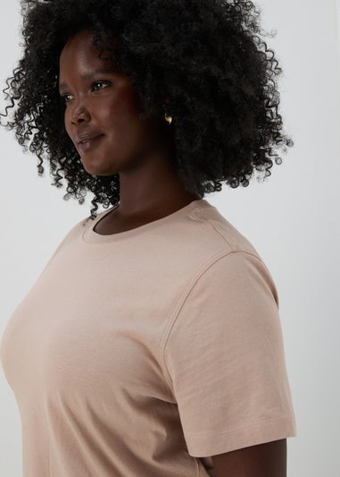 Beige Modern Plain T-Shirt