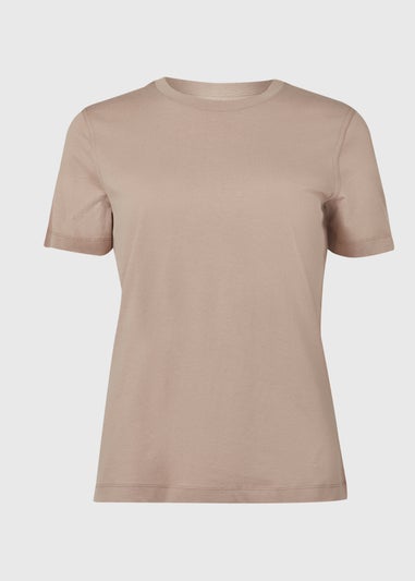 Beige Modern Plain T-Shirt
