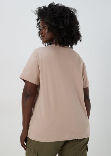 Beige Modern Plain T-Shirt