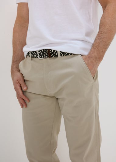 Bone Belted Chino Trousers