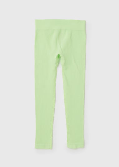 Girls Lime Green Seamless Leggings (7-15yrs)