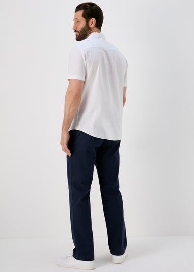 Navy Belted Chino Trousers