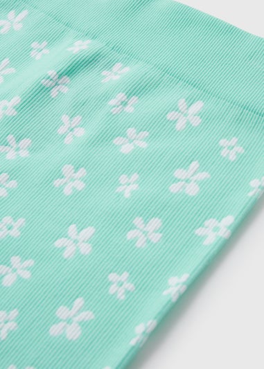 Girls Aqua Blue Seamless Cycling Shorts (7-15yrs)