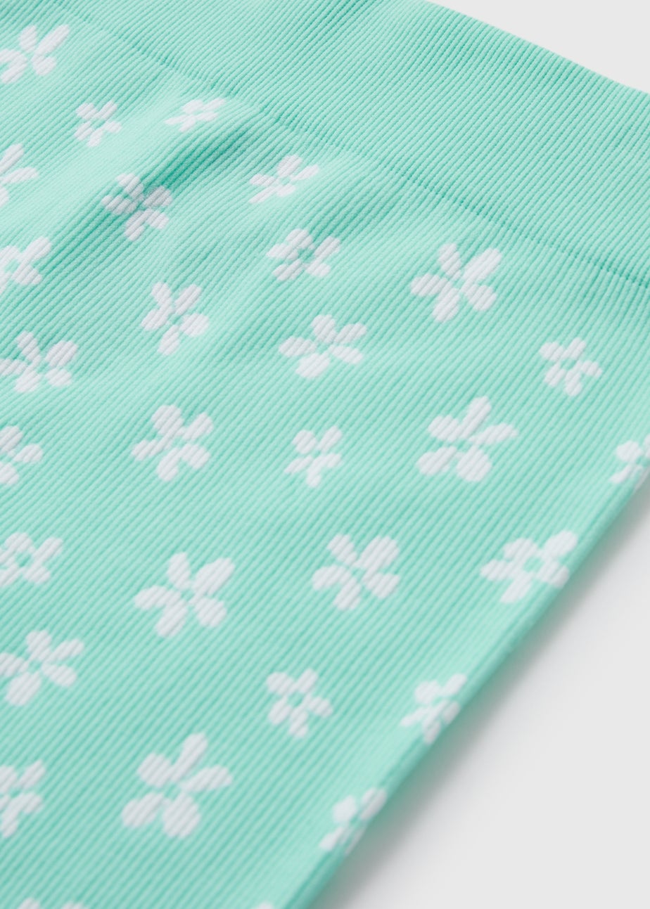 Girls Aqua Blue Seamless Cycling Shorts (7-15yrs)