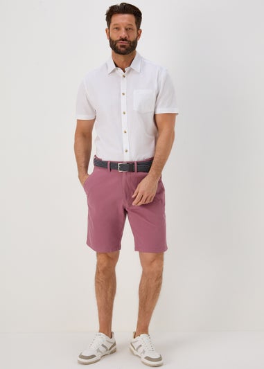 Mauve Belted Chino Shorts