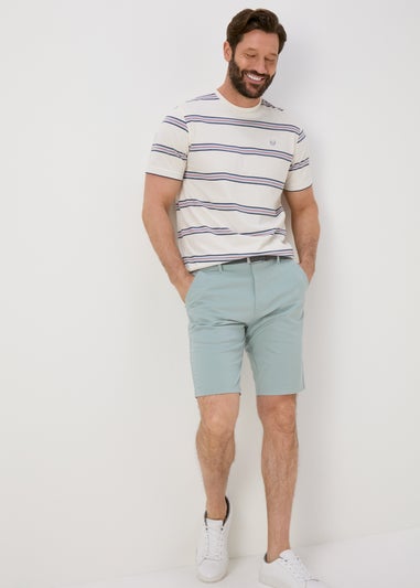Green Belted Chino Shorts