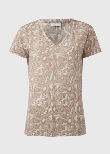 Beige Animal Print T-Shirt