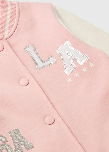 Girls Pink Bomber Jacket (1-7yrs)