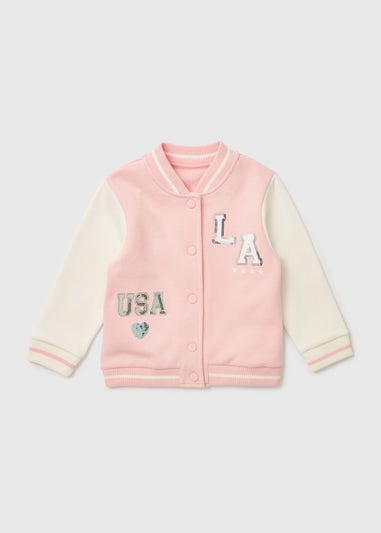 Girls Pink Bomber Jacket (1-7yrs)