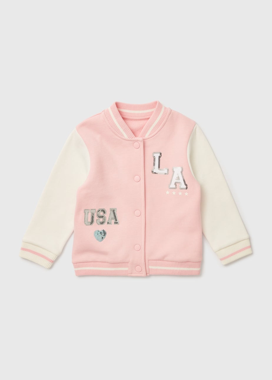 Girls Pink Bomber Jacket (1-7yrs)