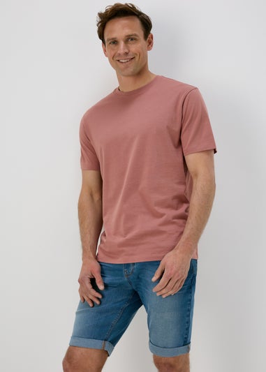 Mid Wash Stretch Denim Shorts