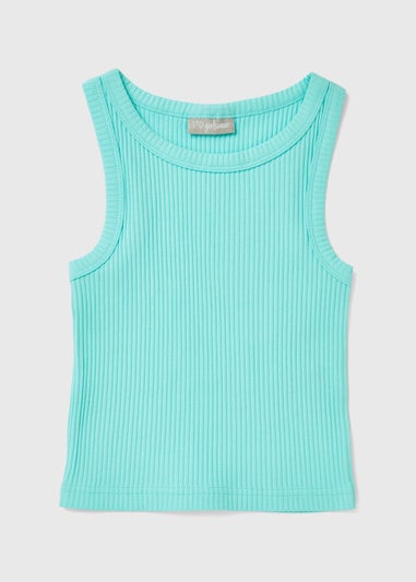 Girls Aqua Ribbed Vest (7-15yrs)