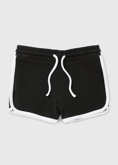 Girls Black Runner Shorts (7-15yrs)