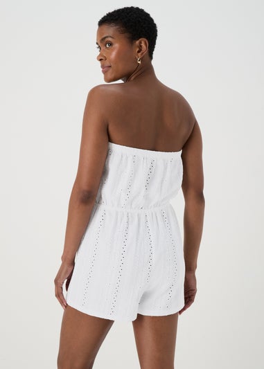 White Cutwork Playsuit