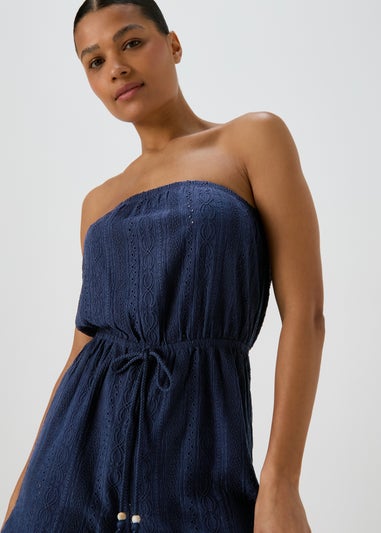 Navy Cutwork Playsuit