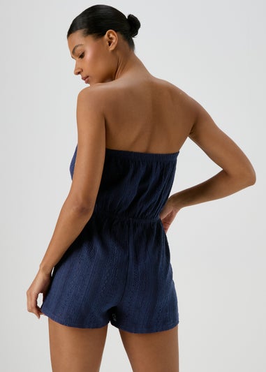 Navy Cutwork Playsuit