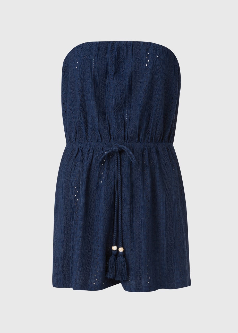 Navy Cutwork Playsuit