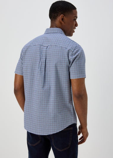 Blue Check Print Oxford Shirt