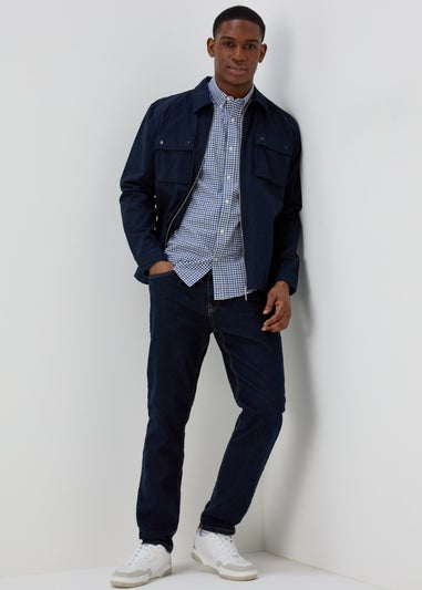 Blue Check Print Oxford Shirt